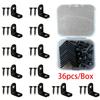 36pcs/Box Black L-shaped Right Angle Support Accessories with Screws Heavy Duty Connection Angle Connector Wardrobe Fixed