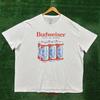 Budweiser King of Beers Übergroßes T-Shirt Größe 3XL Vintage Gewaschen Atmungsaktiv Herren Bequem Designer-Kleidung Leicht