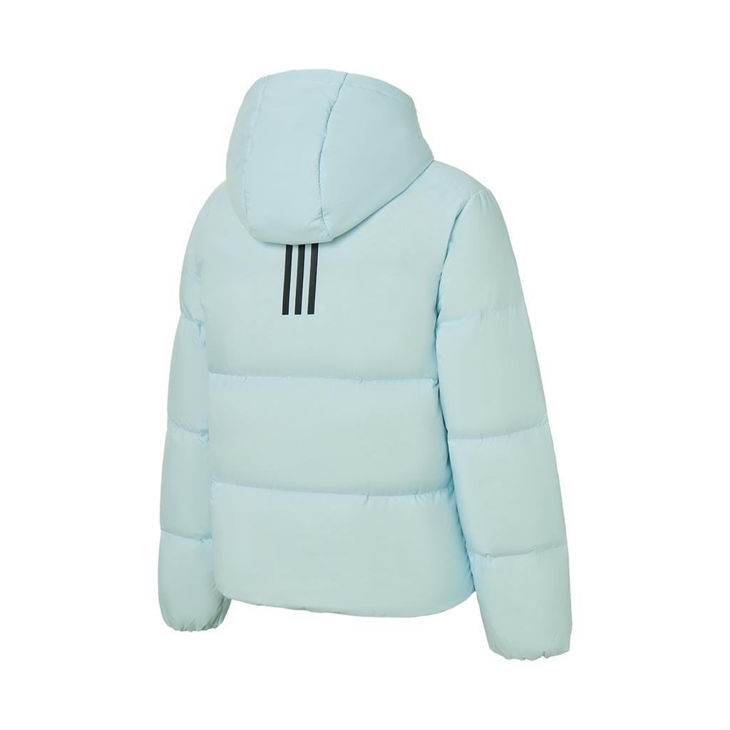 Adidas Fashionable Comfortable Versatile Hooded Down Jacket Women Outerwear Blue JW1653