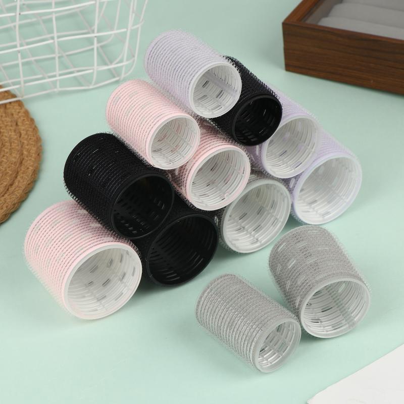 Set da 8 Pezzi di Bigodini Neri Grigio con Nucleo in Alluminio Extra Large, Multiple Misure, Velcro, Jumboo, per Frangia ad Aria, Magic Sleep Curl Bar 60mm