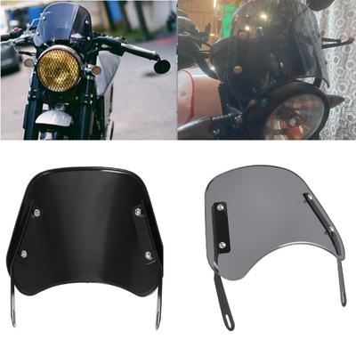 1 Paar Motorrad-Windschutzscheibe, Windabweiser, Windschutzscheibe, universell für Motorräder mit 6,5-9,45 Zoll runden Scheinwerfern