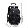 Large Capacity Rolling School Backpack Lightweight Kids Trolley for Students, Travel Black