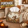 1pc Classic Woodland Fall Tissue Box with Squirrel Pumpkin Nature Scene- Napkin Storage Organizer for Kitchen,Car,Elegant Decorative Box,Purpose for L