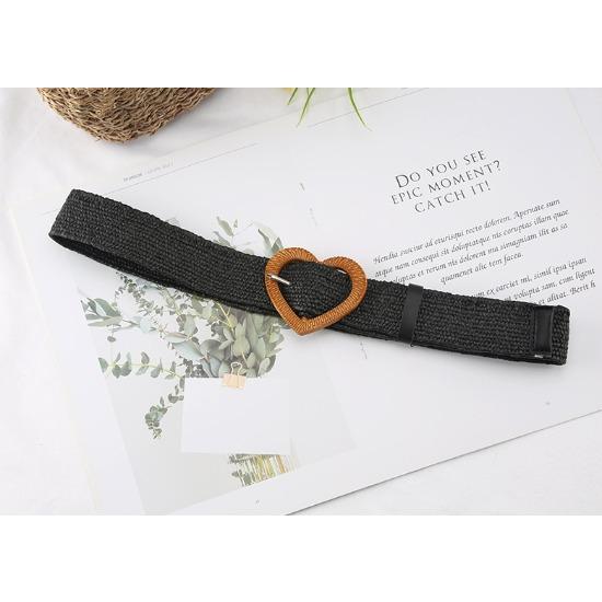 PP Gras Gewebter Gürtel Damen Retro Baumwolle und Leinen Ethno-Stil Kleid Taillensiegel Liebes Schnalle Dekogürtel