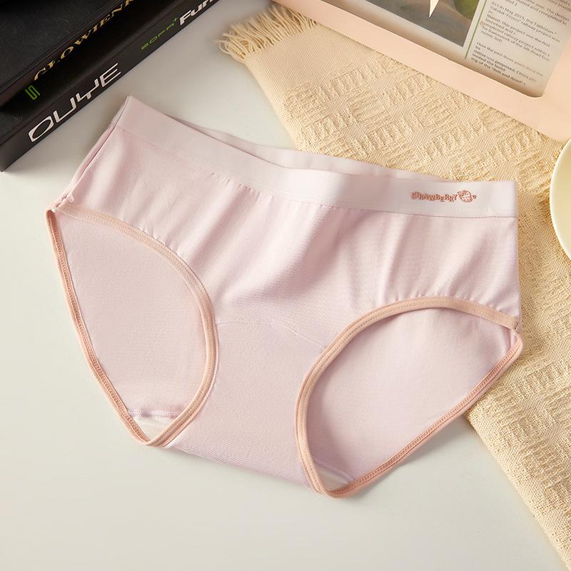 "80-Count Xinjiang Cotton Antibacterial Women's Mid-Waist Briefs - Pure Cotton, Long Crotch, Comfortable Macaron Colors"
