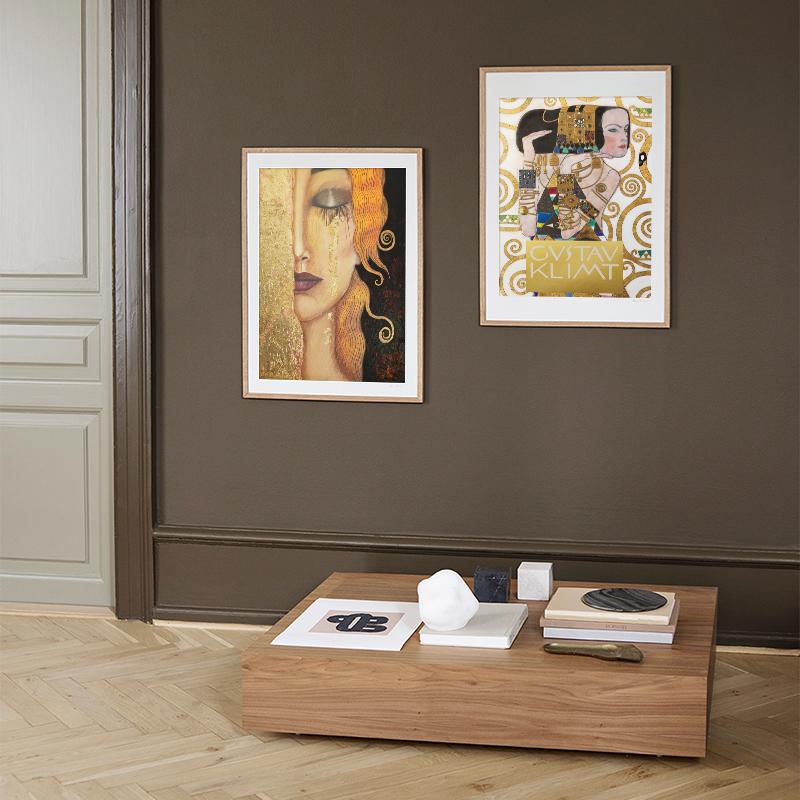 Klassischer Künstler Gustav Klimt, Tränenkuss, Gold, abstrakte Leinwandkunst, Gemälde, Poster und Drucke, Wandkunst, Bild für die Heimdekoration, kein Rahmen