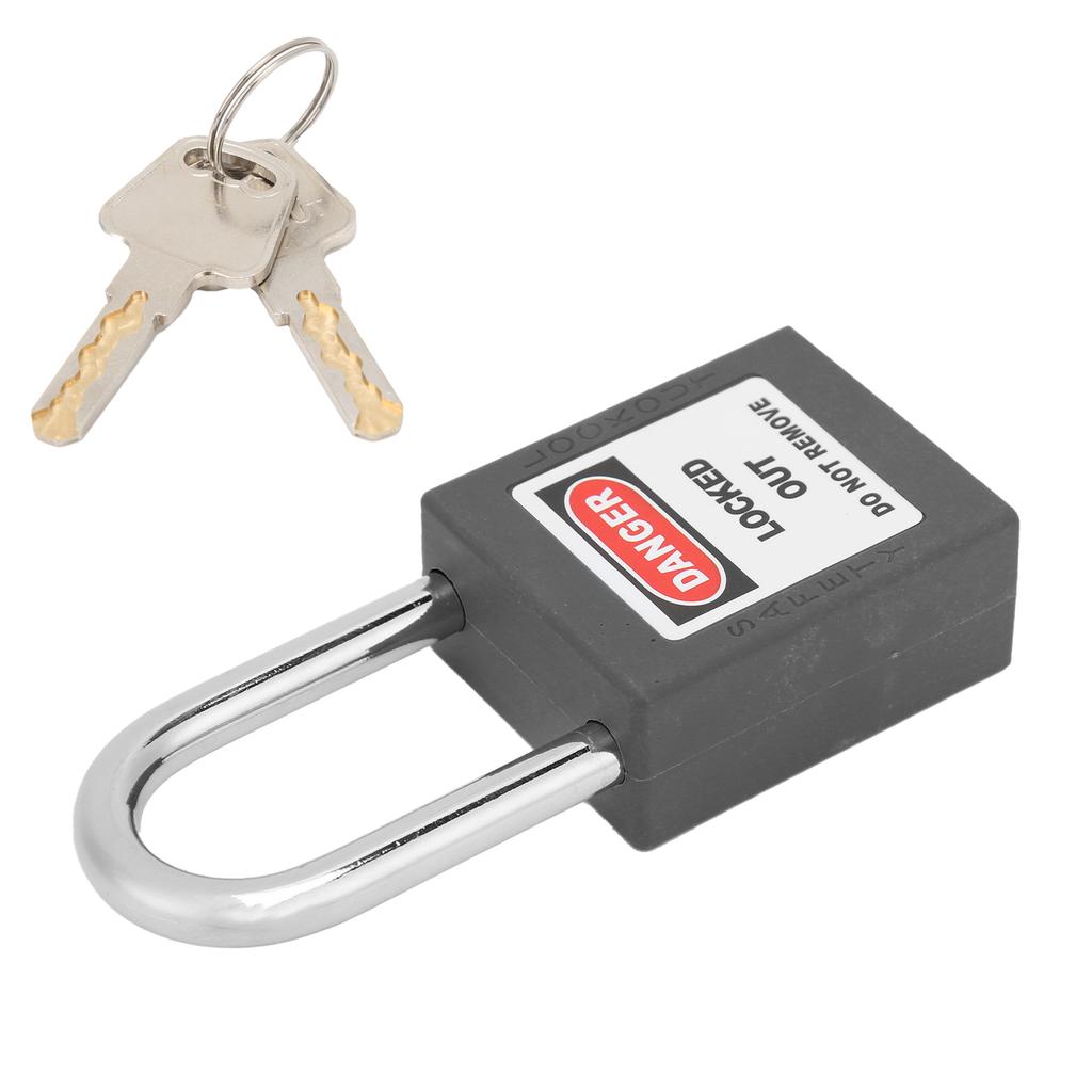 1.5in Safety Padlocks Steel Beam Insulated Lock with 2 Keys for Industry Machine ManufacturingBlack