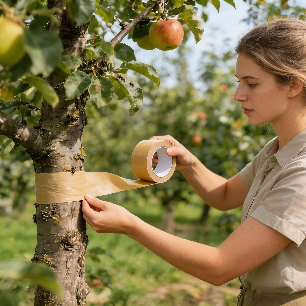 Baumschutzband Baumwickel Schutzrolle Klebrige Barriere Rinden-Schutz Pflanzen-Schutz Aufkleber für Garten Rasen Außen Obst