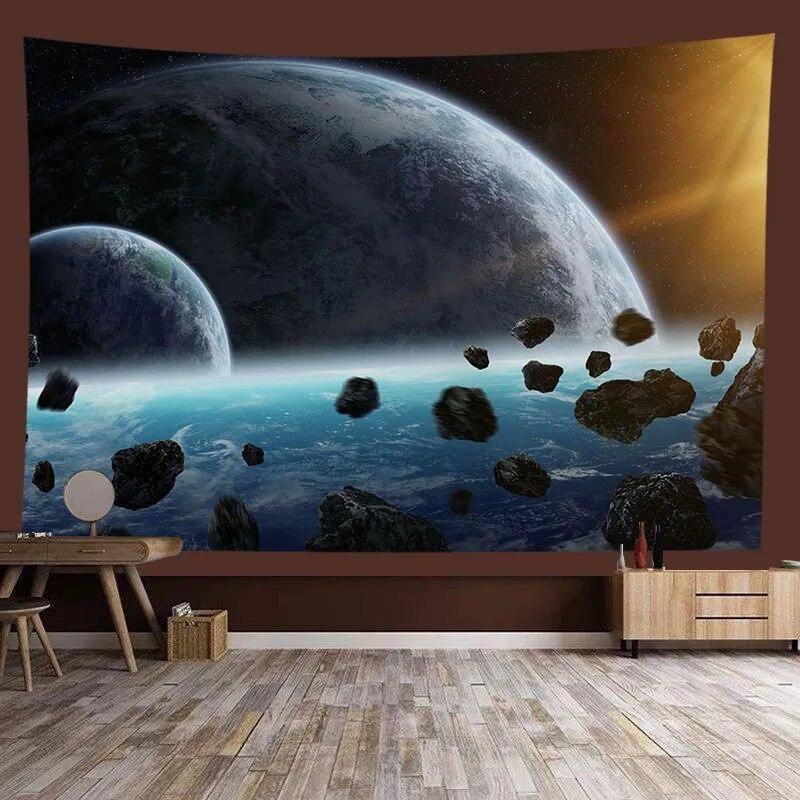 Universe Starry Sky Nebula Planet Background Tapestry Background Cloth Room Living Room Home Decoration Hanging Cloth