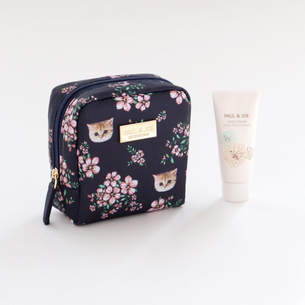 PAUL & JOE ACCESSOIRES Pouch & Hand Cream Set (Packaged) Chrysanthemum 001214 (Blue)