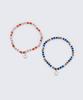 Bonbeau Silver Star Charm Nouveau Color Beads Bracelet