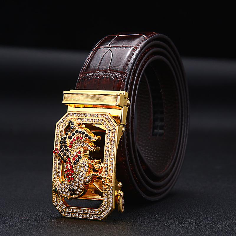 New Men's Belts Fashion Alloy Automatic Buckle Belt Business Casual Belt Genuine Leather Men's Belts Designer Male Waistband