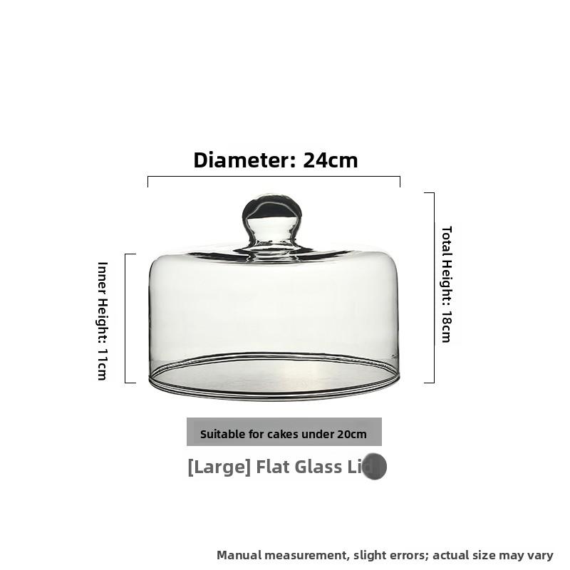 Glass Cake Plate Dessert Display Stand Transparent Dustproof Restaurant Afternoon Tea Food Serving Plate Style Nordic