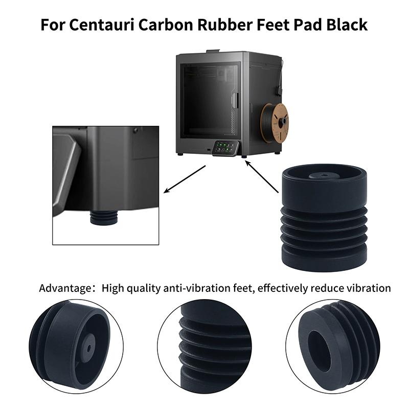 1/4ks antivibrační nožičky pro 3D tiskárnu Elegoo Centauri Carbon, měkké a pružné nožičky, náhradní díly pro 3D tiskárnu