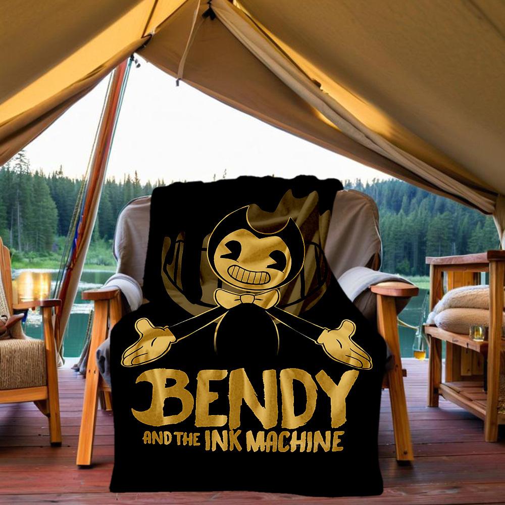 

1PC Cuphead Mugman Outdoor Flannel Throw Blanket HD Printed Lightweight Soft Warm All Season Blanket for Sofa, Bed, Travel 80x120cm