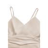 Women Satin Spaghetti Strap High Waist Solid Color Elegant Long A Line Dress