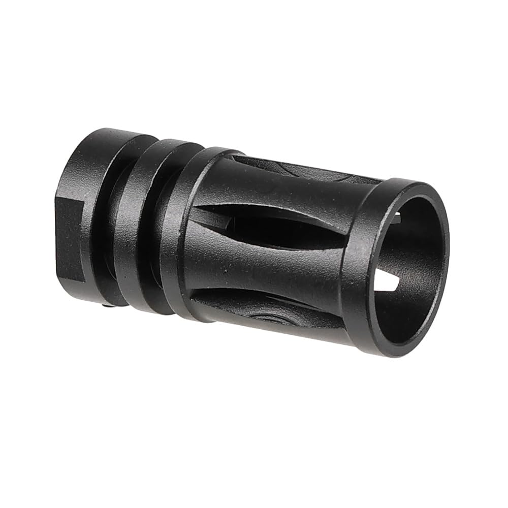 Ryohin Buhin 14mm Reverse Thread Compatible M16A1 Birdcage Flash Hider Replica, 6 Ports, Aluminum Alloy, Black