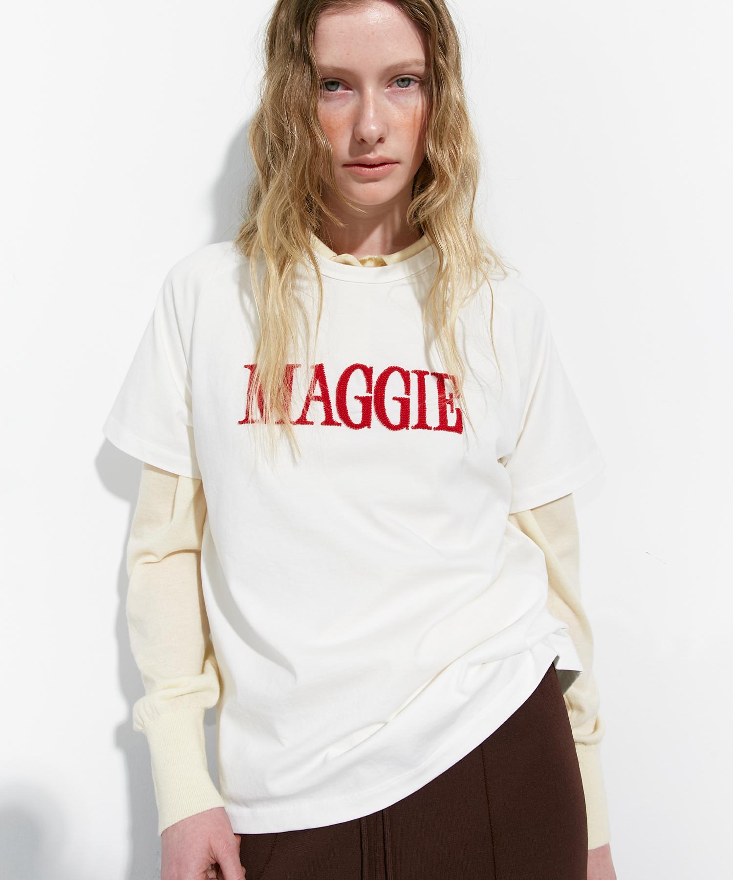 Maggie Signature T-Shirt (White/Red) White