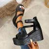 Fashion Women Wedges Sandals 2025 New Summer High Heels Sandals Women Fashion Beach Solid Platform Shoes for Women Sandalias De Mujer