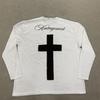 European and American Y2K Street Harajuku Gothic Design Cross Patch Long Sleeve T-shirt