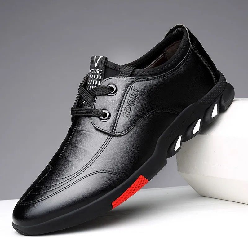 

Shoes men s shoes summer breathable leather shoes men s casual business leather shoes lace-up foot cover Korean version one-pedal work shoes 39