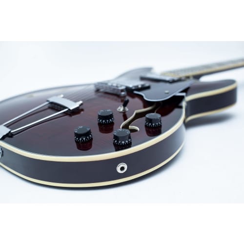 NEW GROTE 335 Style Jazz Electric Guitar, Semi-Hollow Body (Brown)