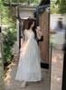 Holiday style flower design suspender dress women's 2026 summer new waist thin very fairy long skirt