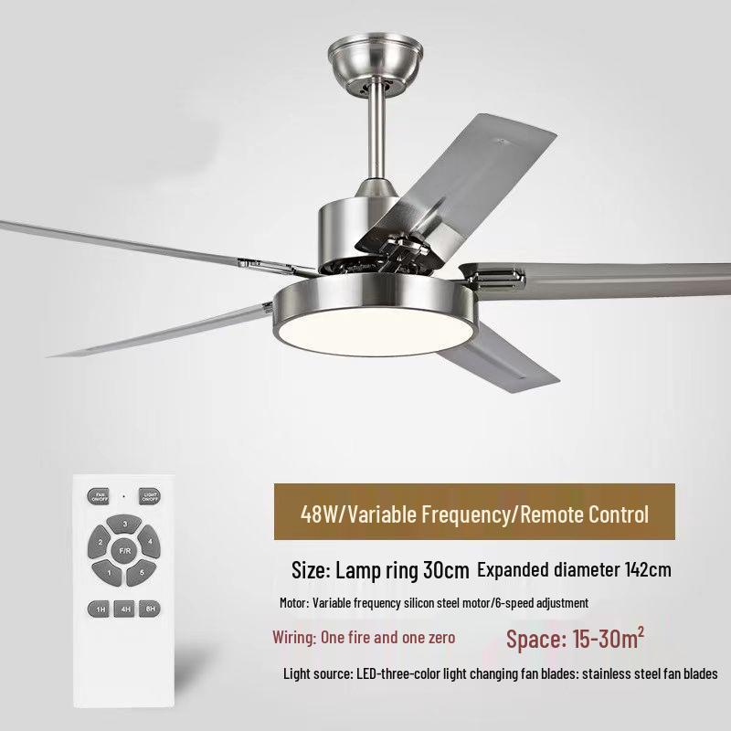 Nordic Style Ceiling Fan Light: Silent, Integrated Pendant for Living & Dining Room Ambiance