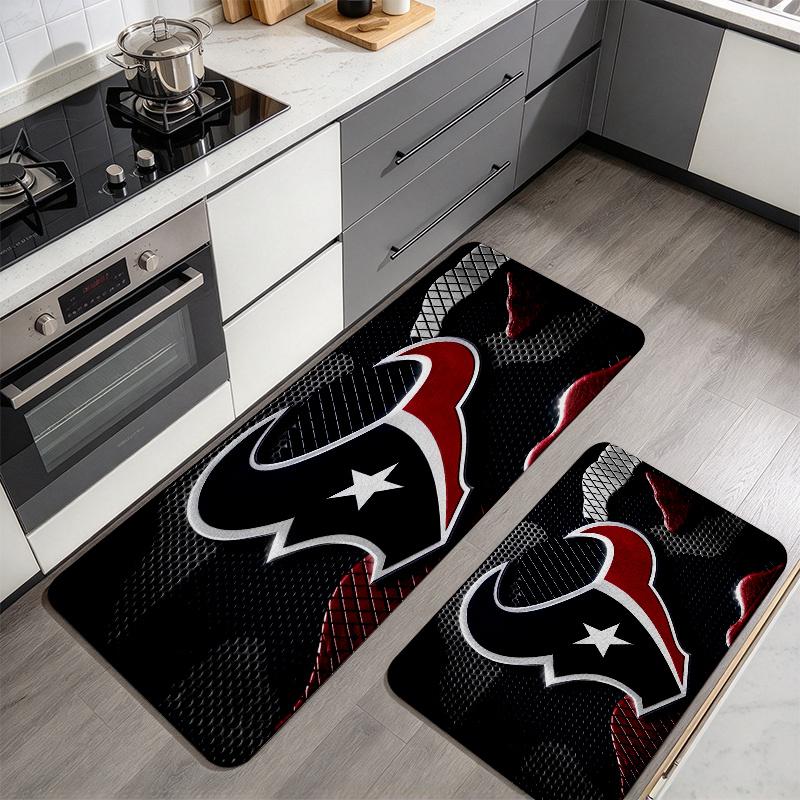 Houston Texans Flannel Kitchen Mat Christmas Soft Area Rug Non Slip Floor Carpet Home Decoration