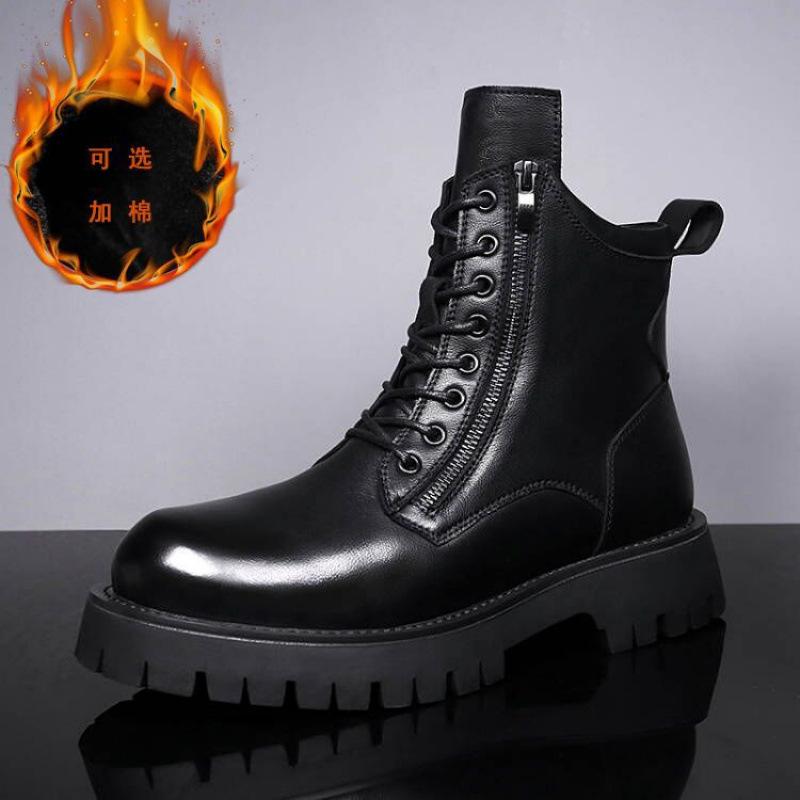 

Martin boots men s 2025 autumn and winter new casual thermal cotton boots men s versatile outdoor tooling men s boots velvet leather boots 44
