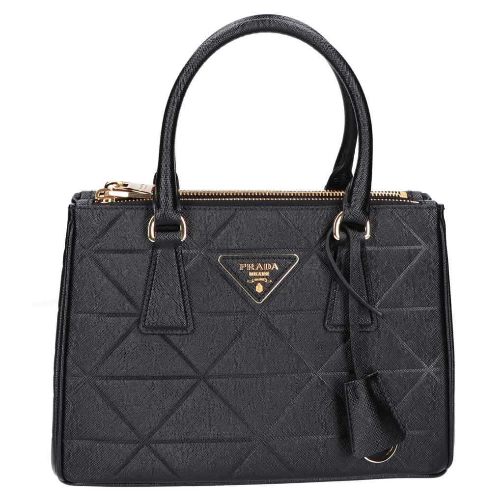 PRADA Excellent condition 68973 Galirea Small Triangle Logo Saffiano 2-Way Shoulder Bag Handbag Black/GDHardwareUsed