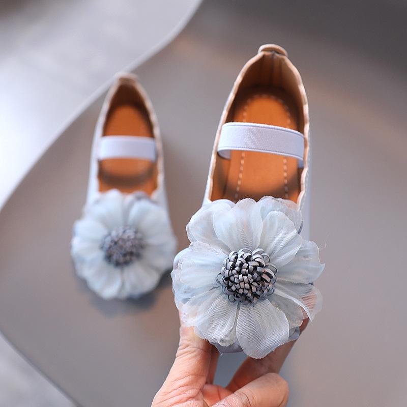 Toddler Baby Big Flower Leather Shoes Princess Girls Casual Flats Cute Party Wedding Dance Dress Shoes Spring Autumn Moccasins
