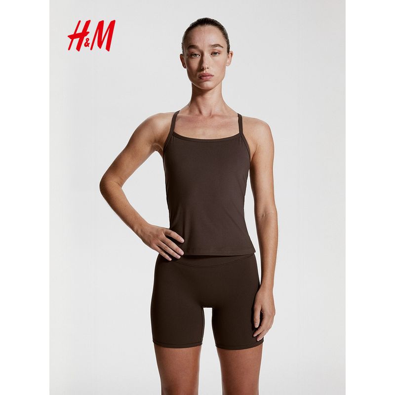 

[HM Move Drymove™] Women Sweat pants 25 Summer New High Waist Riding Shorts 1255289 Pink 175/112