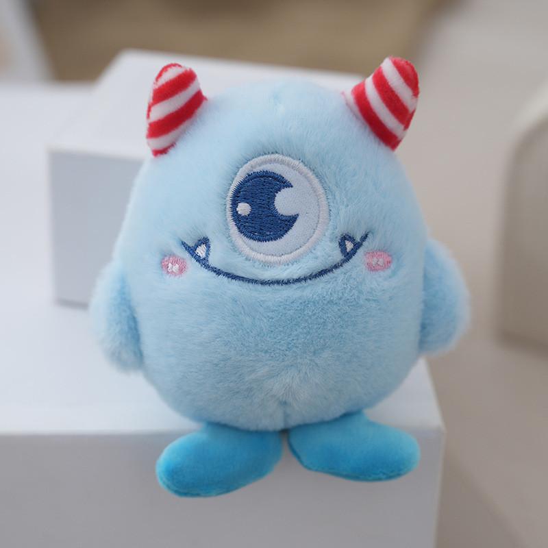 Cute Small Monster Plush Keyring Fluffy Bag Accessory Variety Of Colors Available синий