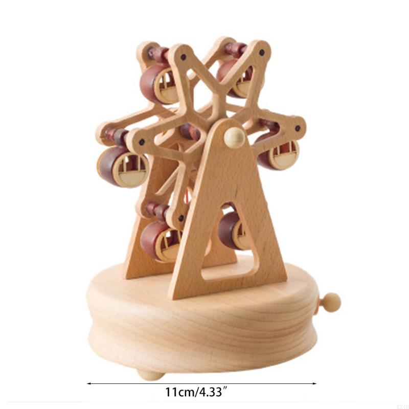 KX4B Romantic Rotating Wooden Music Box Handcraft Collection Home Decorations Christmas Valentine's Day Birthday Gifts