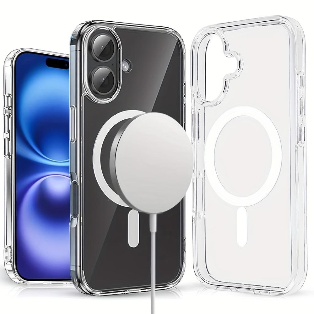 New Clear for MagSafe Case For iPhone 17Air 16 15 14 13 12 11Pro Max Shockproof Wireless Charging Cover with Magnetic Feature