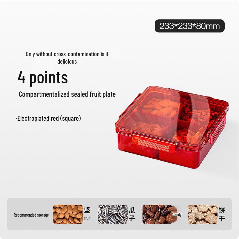New Year Dried Fruit & Candy Tray: Sealed Wedding, Living Room, or Coffee Table Snack Box with Sunflower Seed Storage