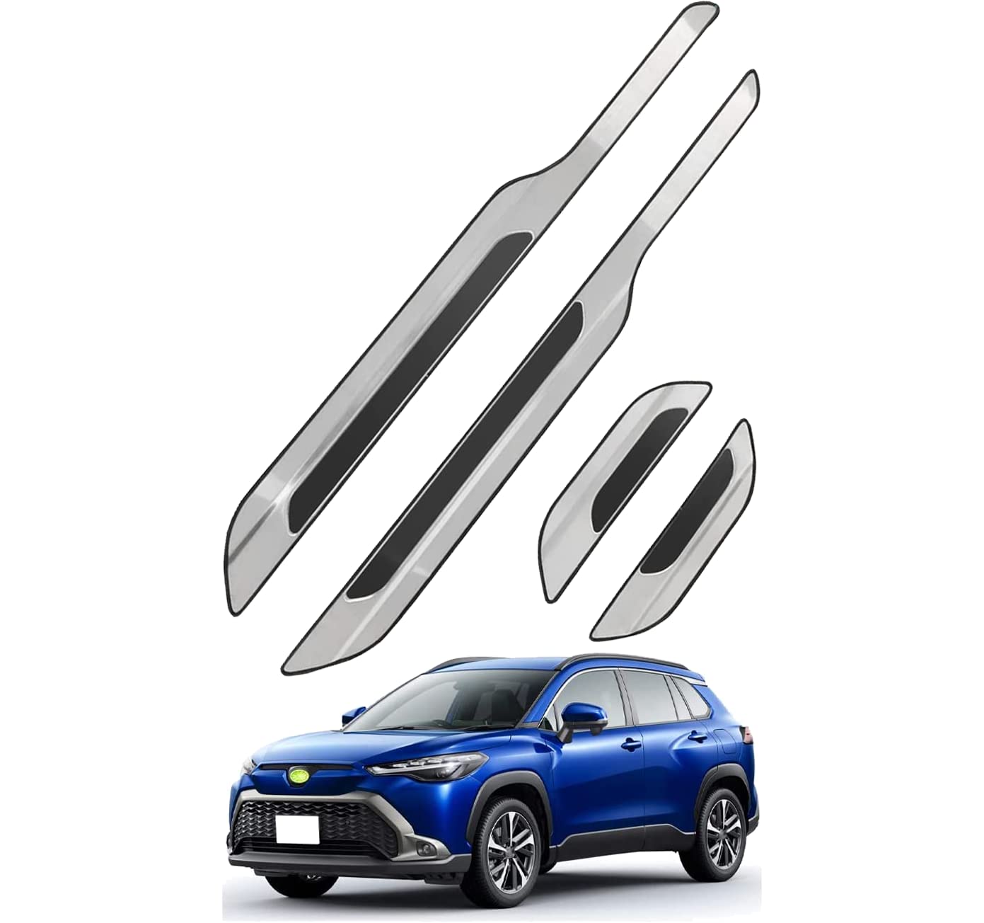 

HUAHAO Накладка на порог Toyota Corolla Touring Защита бокового порога Corolla Touring Предотвращение царапин и грязи Боковой порог Материал из нержавеющей стали Зеркальная полировка