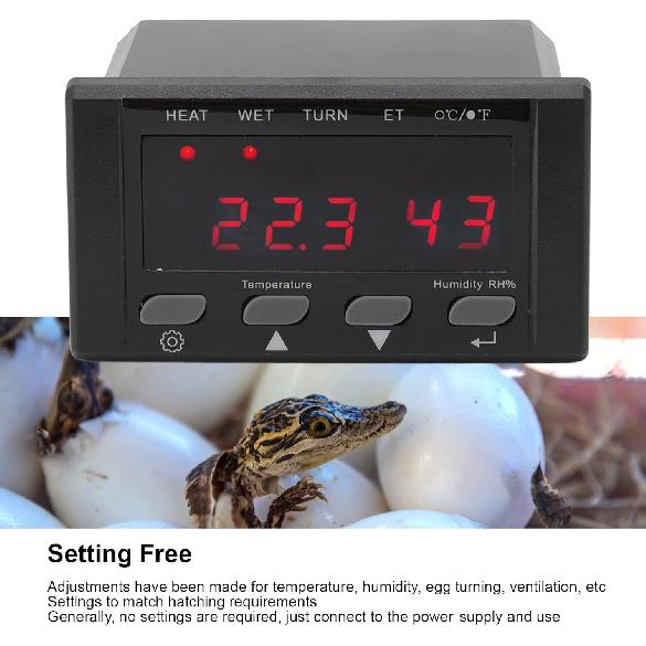 Incubator Temp Humidity Controller , Fahrenheit Celsius Simple Egg Incubator Thermostat for Poultry for Reptile Digital Temperature Controller