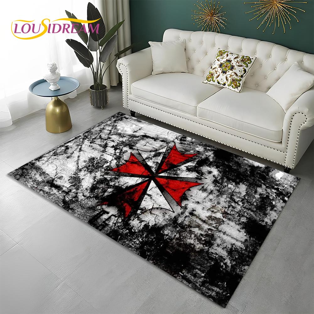 3D Games R-Resident Evil Gamer Carpet Rug for Home Living Room Bedroom Sofa Doormat Decor,kids Play Area Rug Non-slip Floor Mat