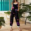 Women's Jumpsuit  Print Casual Loose Vintage Shoulder Strap Cotton Linen