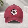 Soccer Graffiti Baseball Cap Washed Cotton Adjustable Outdoor Sports Vintage Style for Unisex Women
