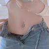 Elegant Body Piercing Jewelry Unique Dangle Belly Ring Zircon Butterfly Belly Button Ring  Seaside