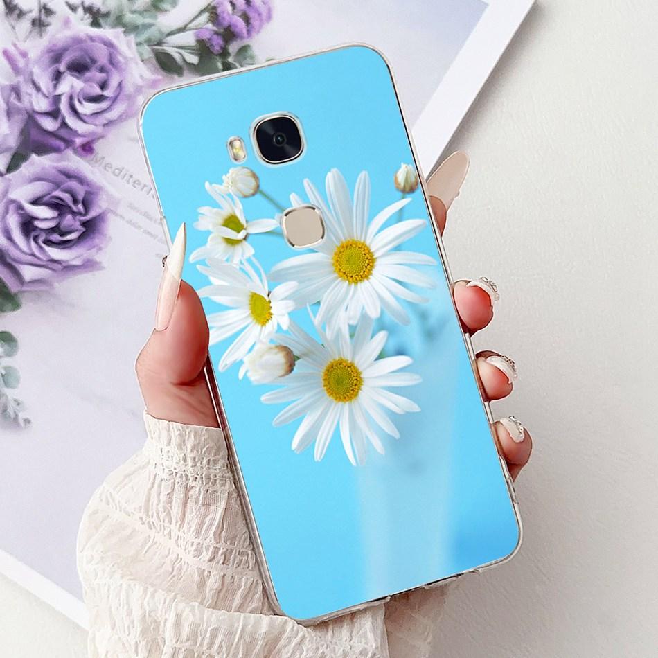 For Huawei Honor 5X GR5 2015 2016 KII-L21 L22 Elegant Floral Butterfly Phone Case For Honor5X KIW-L22 Soft Silicone TPU Cases