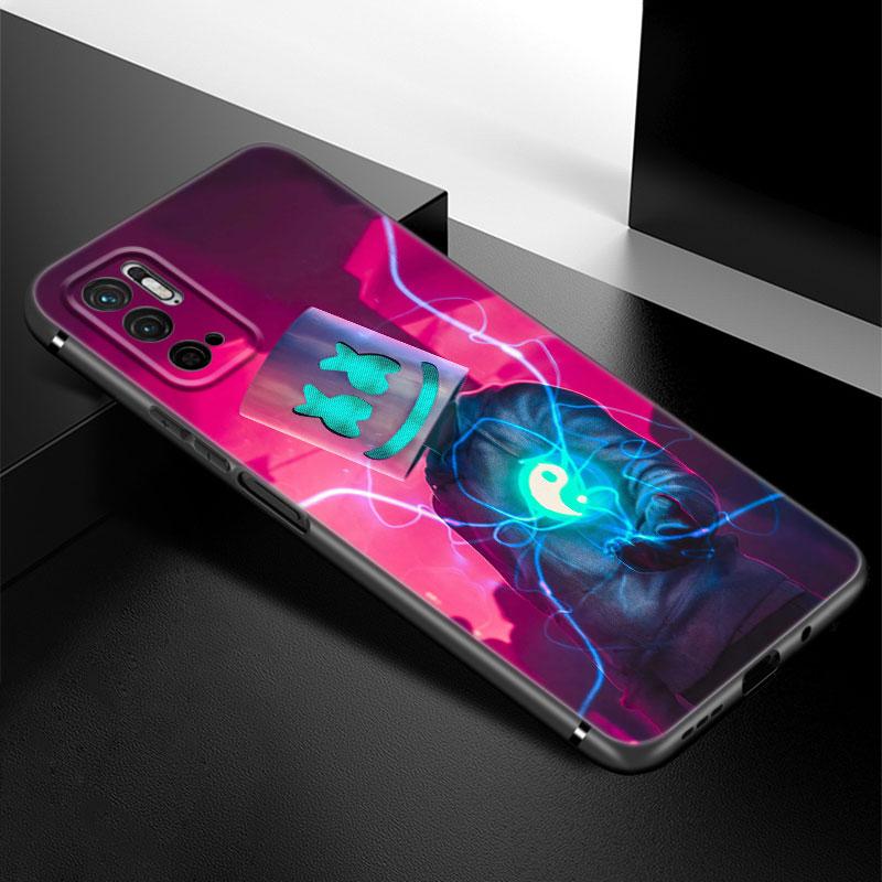 DJ Marshmallow Phone Case For Xiaomi Redmi Note 7 8 9 10 Lite 11 11E 11T 12 Pro 11S 4G 10T 5G 8T 9S 10S Soft TPU Black Cover