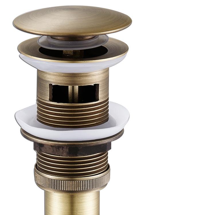 European Retro Pop-Up Brass Drainer In Antique Bronze Finish