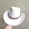 New Blue Suede Hat 7.5Cm Western Cowboy Women'S Fedora Hat Men'S Church Jazz Hat Fashion Travel Party Hat Denim Hat
