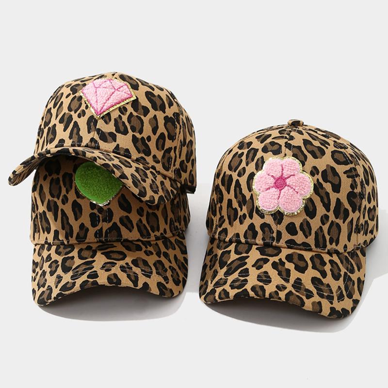 Leopard Print Baseball Caps Unisex Embroidery Spring Autumn Retro Outdoor Sunscreen Hat Adjustable Casual Lovers Fashion Hats