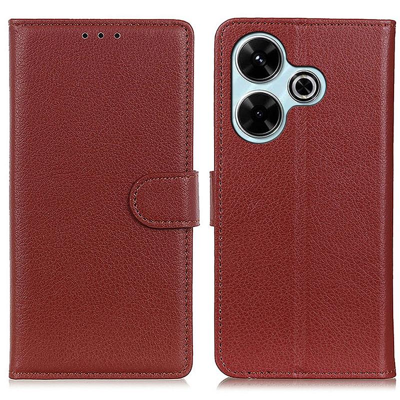 For Xiaomi Redmi 13 5G/13 4G Case Litchi Texture Phone Leather Cover with Wallet Stand