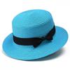 Parent-child straw hat women's summer British retro flat top small fresh top hat sunshade sunscreen beach hat travel tide